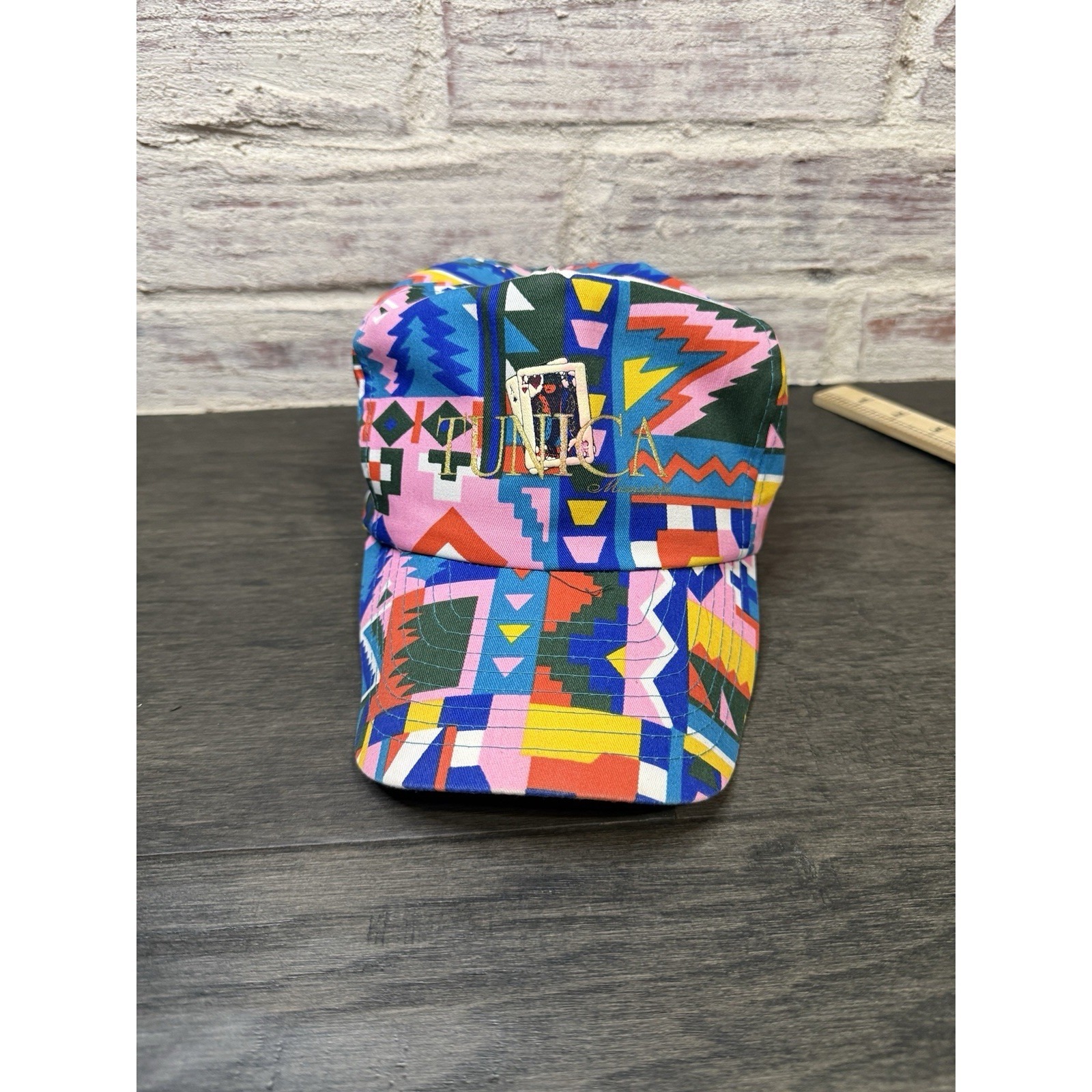 Vintage 90s Nissin Snapback Rope Hat Aztec Colorful Adjust Trucker Logo Cap